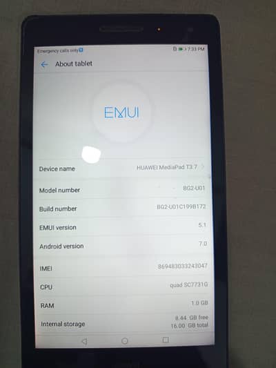 Huawei MediaPad T3 7 Tablet 1GB RAM 16GB | Good Condition | Original