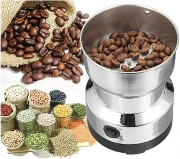 Mini Electric Grinder for Kitchen: Coffee, Nuts, and Spices – Stainless Steel, 330W