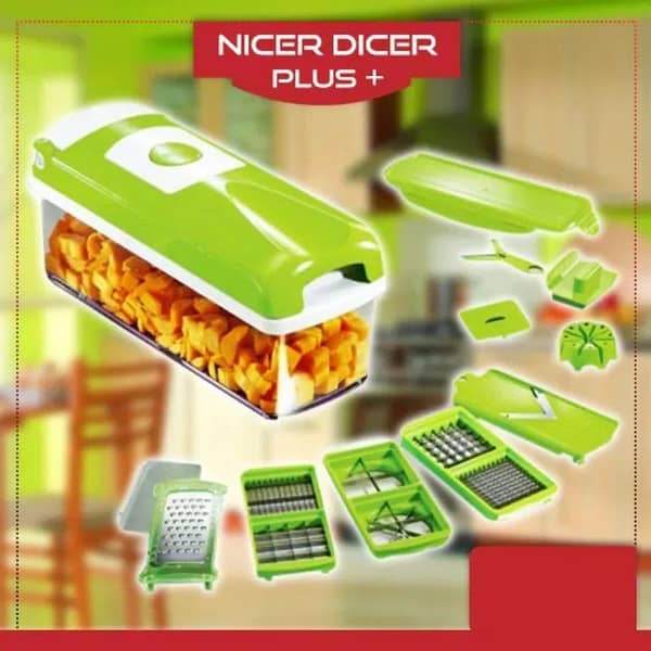 Nicer Dicer Salad Vegetable Fruit All-in-One Multi-function Vegetable & Fruit Slicer, Salad Vegetable 12 in 1 Manual Quick Nicer Dicer Peeler & Grater