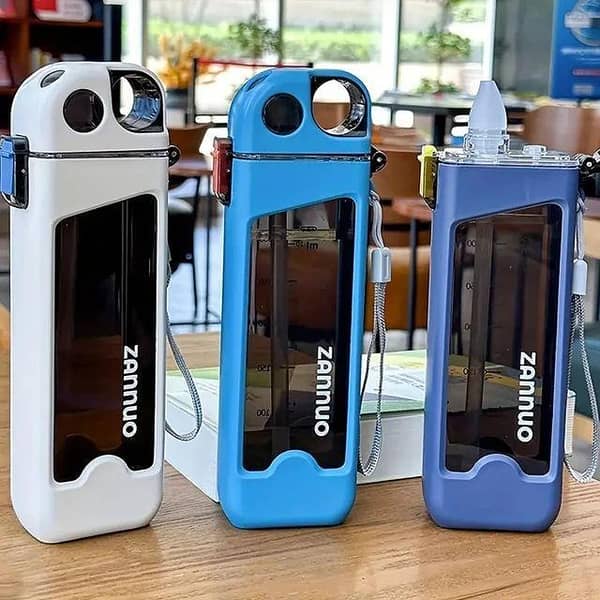 Imported Water Bottle ZANNUO350 ml elegant Design with Straw easy to use best water bottle for Kids and adults