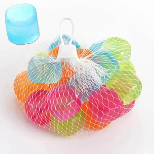 Reusable Ice Cubes - Quick Freeze Colorful Plastic Square Icecubes With Resealable Bag Assorted Colors Pack
