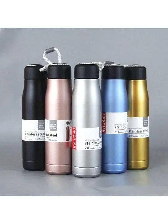 Stainless Steel Insulation Water Cup 550ml/18.6oz, Solid Color Double-layer Vacuum Water Bottle, Suitable For Outdoor Sports, Fitness, Travel ,Water Bottle with Handle Water Bottle for Kids Gym