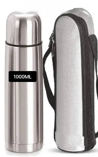 Stainless Steel Flask Hot and Cold Premium Quality Steel Water Bottle Flip Style Vacuum Insulated Flask with cover, Hot and Cold Water Bottle, Double Walled Stainless Steel Bottle for Travel, Home, Office, Outdoor, Gym, Sports, (Silver)