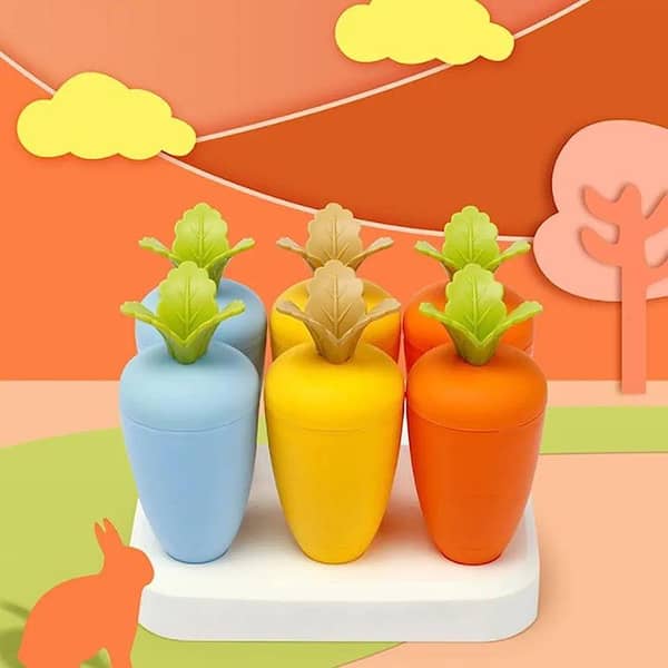 Ice Pop Make Homemade Ice Cream Make, Popsicle Molds, Reusable Easy Release for DIY Homemade Cartoon Shape, PBA Free, Cute Radish (6 PCS)