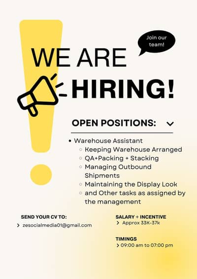 Warehouse Assistant Required