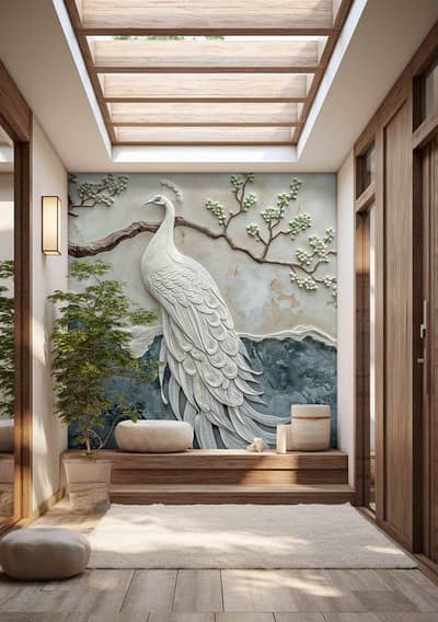 3D Wallpaper | Customised Canvas Murel | Vinyl Sticker | 3D Flex Wall