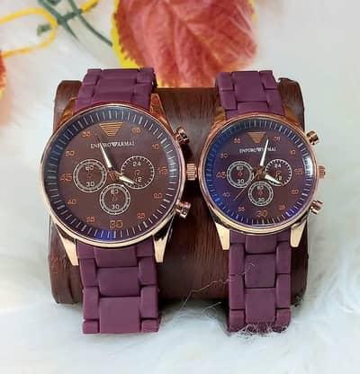2 Pcs Analogue Couple Watches – Stylish Matching Watch