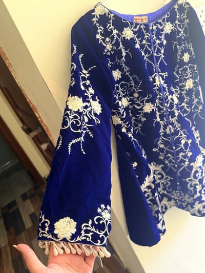 Velvet formal threadwork dress
