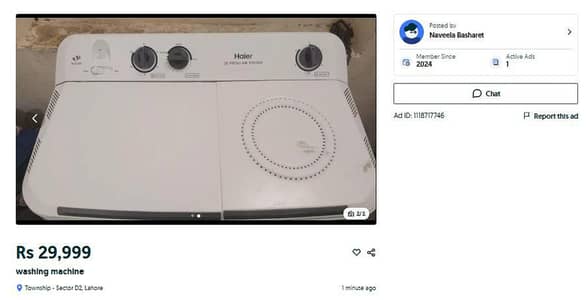 Haier double washing + dryer