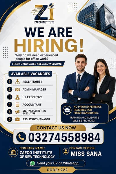 SATFF REQUIRED FOR OFFICE MANAGEMENT