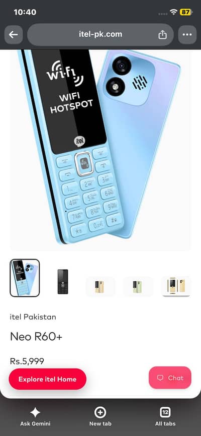 Itel NEO R60+ 4g hotspot