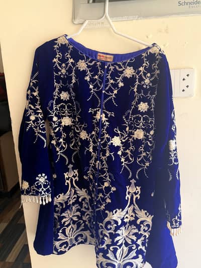 Velvet formal threadwork dress