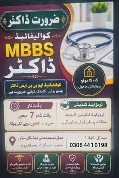MBBS Doctor required