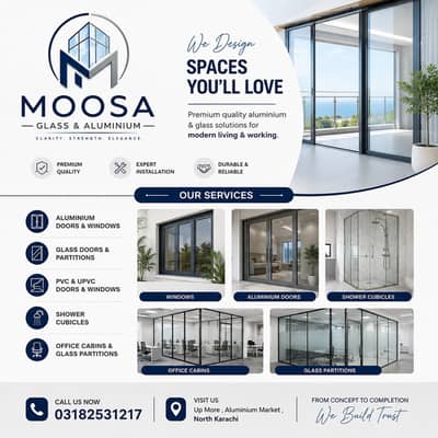 Aluminium Window - Glass Door - Glass Window - PVC Door - Aluminium