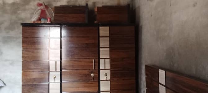 full size bed , dressing table, 3 door safe