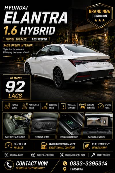 HYUNDAI Élantra Hybrid 2025 (under 4k milage)