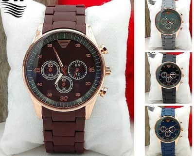 Men's Stainless Steel Analog Watch Brown, Black and Blue