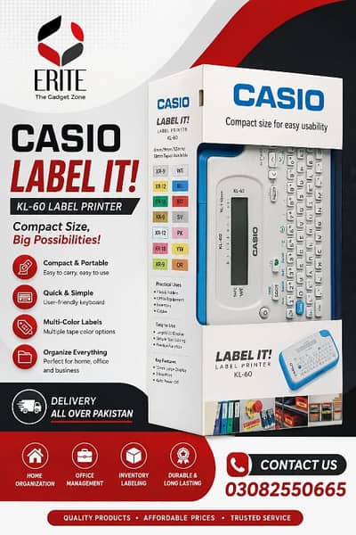 Casio KL130 Label printer machine 4 bar code making in wholsale price
