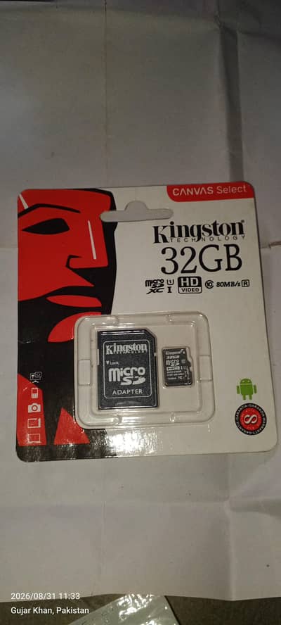 Kingston SD card 32GB with adapter