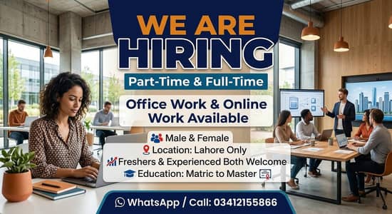 PART TIME WORK AVAILABLE FOR MALES AND FEMALE