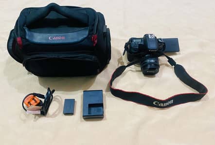 Canon Eos 77d (better than 800d) with 18-55mm nano is stm lens.