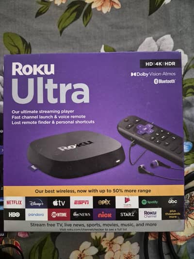 Roku Ultra 4k - Ultimate Streaming Box with voice remote and headphnes