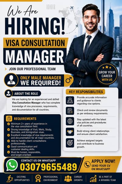 We're founding Visa consultant Manager