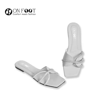 women's silver color flats for summer