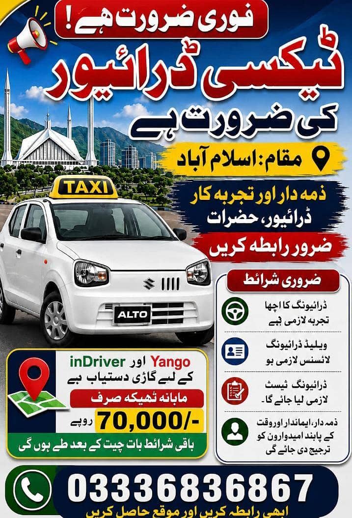 need experience driver for Indrive 1