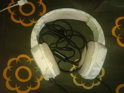 White RGB Gaming Headset | Wired Headphones | USB + Audio Jack