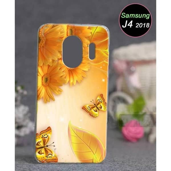 Samsung J4 2018 Back Cover — Soft Silicone Case with Butterfly Design