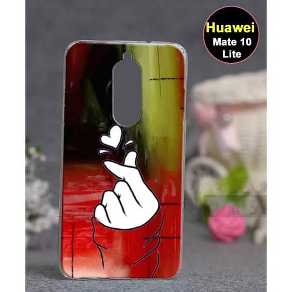Huawei Mate 10 Lite Back Cover — Soft Silicone Case with Heart Print