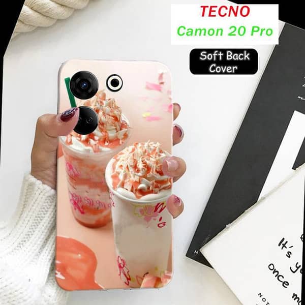 Tecno Camon 20 Pro Soft Silicone Back Cover with Ice Cream Print