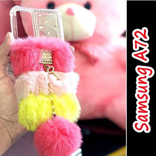 Samsung A72 Back Cover with Light Multicolor Silicone Design