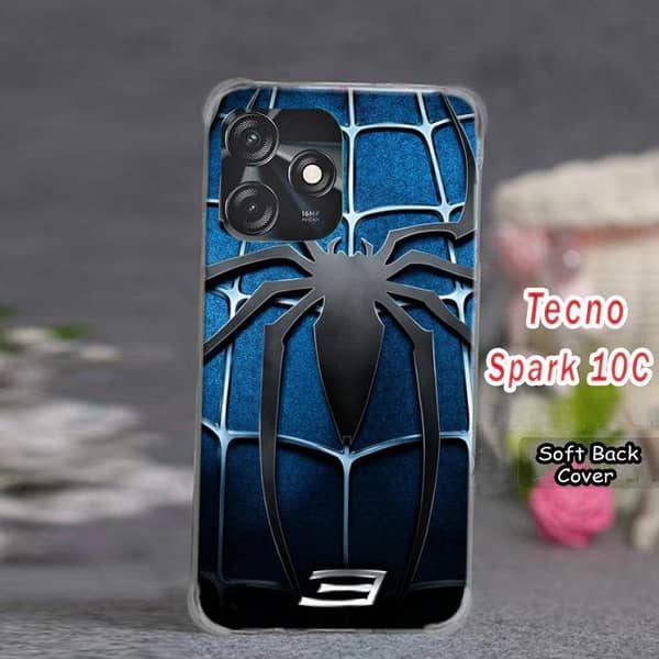 Tecno Spark 10C Back Cover - Spider-Man Design Soft Silicone Case