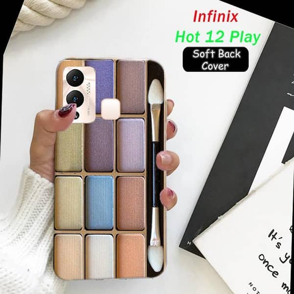 Infinix Hot 12 Play Back Cover – Soft Silicone Case with Makeup Print