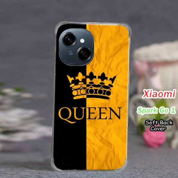 Tecno Spark Go 1 Back Cover in Yellow Design, Soft Silicone Case