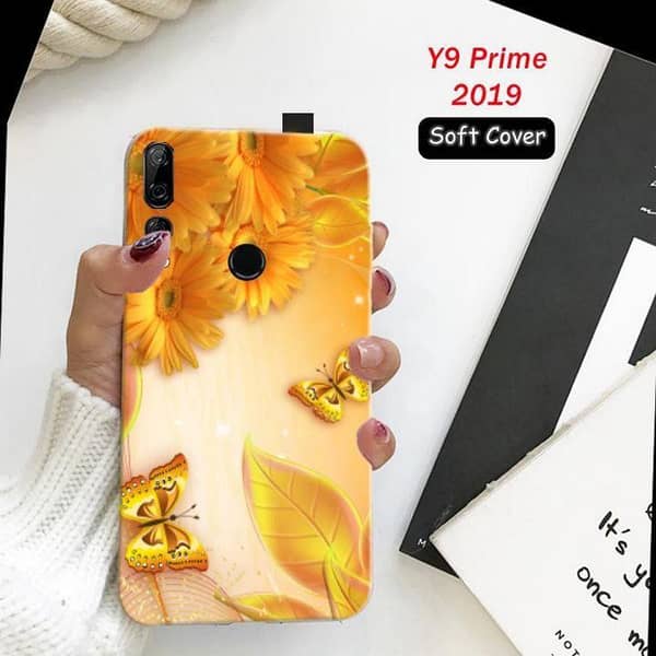 Huawei Y9 Prime 2019 Back Cover with Butterfly Design - Soft Silicone Case