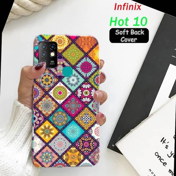 Infinix Hot10 Back Cover: Soft Silicone Case with Art Floral Design