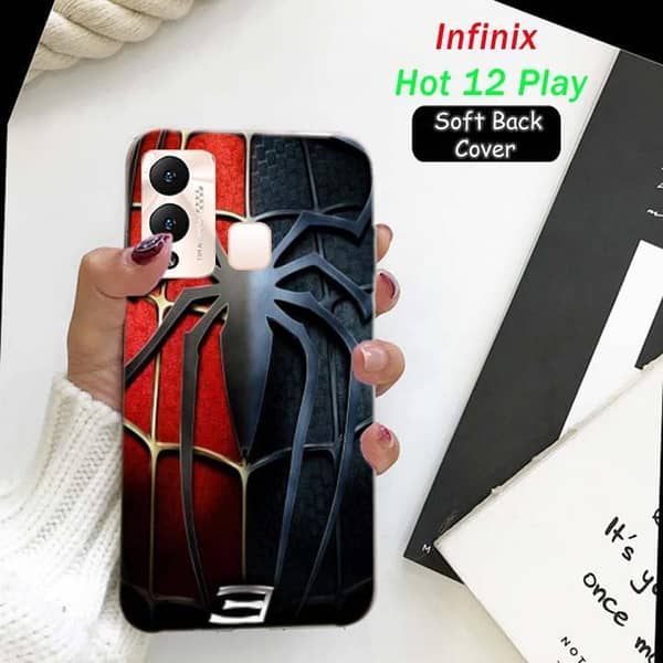 Infinix Hot 12 Play Back Cover - Spider-Man Design Soft Silicone Case