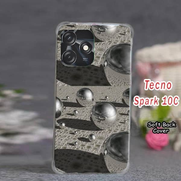 Tecno Spark 10C Back Cover – Soft Silicone Case with Balls Design