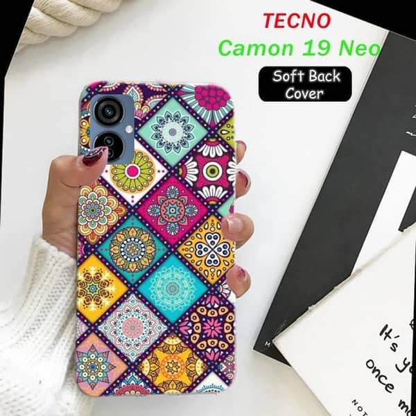 Tecno Camon 19 Neo Back Cover with Art Floral Design in Soft Silicone
