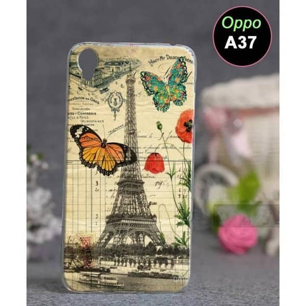 Oppo A37 Back Cover with Eiffel Tower Design – Soft Silicone Case