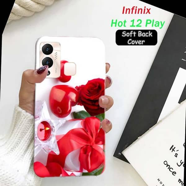 Infinix Hot 12 Play Back Cover with Love Design – Soft Silicone Case