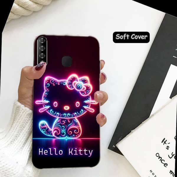 Infinix 3 Plus X627 Back Cover – Kitty Neon Effect Soft Silicone Case