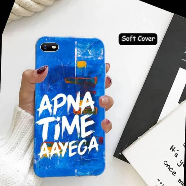 Oppo A1K Soft Silicone Back Cover with Apna Time Aayega Print