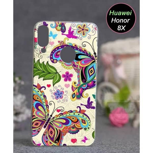 Huawei Honor 8X Back Cover in Soft Silicone with Butterfly Design