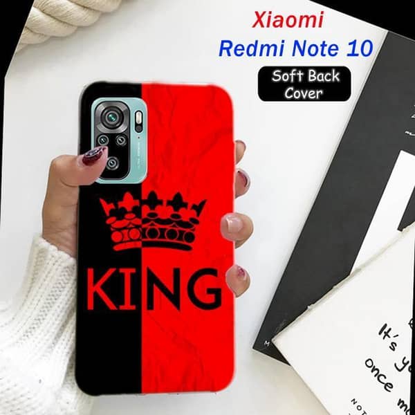 Xiaomi Redmi Note 10 Back Cover - King Design Soft Silicone Case