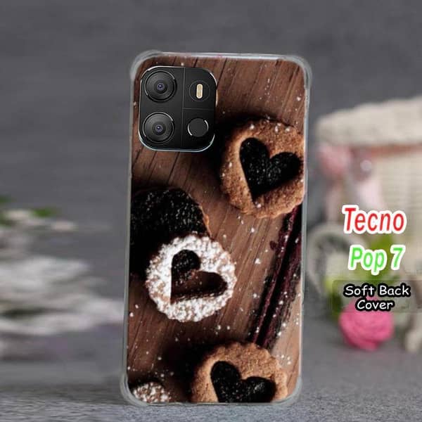 Tecno Pop 7 Back Cover: Chocolate Design Soft Silicone Case