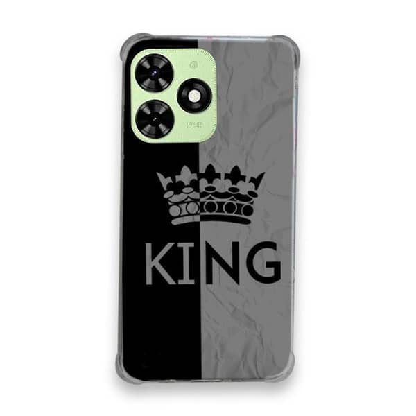 Tecno Spark Go 2024 King Soft Back Cover – Grey Silicone Case, Flexible, Durable, Precise Fit with Digital Print